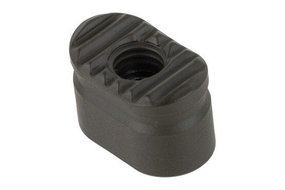 Forward Controls Design Heavy Enhanced Magazine Release Button has a serrated surface and OD green finish